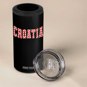Vintage Croatia 4 in 1 Can Cooler Tumbler Retro Varsity Hrvatska Flag Zagreb Croatian