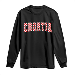 Vintage Croatia Long Sleeve Shirt Retro Varsity Hrvatska Flag Zagreb Croatian
