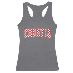 Vintage Croatia Racerback Tank Top Retro Varsity Hrvatska Flag Zagreb Croatian
