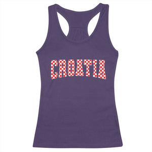 Vintage Croatia Racerback Tank Top Retro Varsity Hrvatska Flag Zagreb Croatian