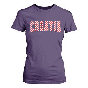 Vintage Croatia T Shirt For Women Retro Varsity Hrvatska Flag Zagreb Croatian