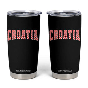 Vintage Croatia Tumbler Cup Retro Varsity Hrvatska Flag Zagreb Croatian