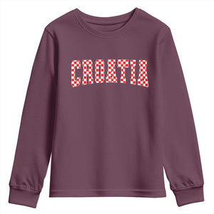 Vintage Croatia Youth Sweatshirt Retro Varsity Hrvatska Flag Zagreb Croatian