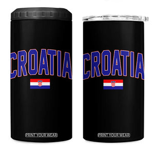 Croatia Flag 4 in 1 Can Cooler Tumbler Vintage Hrvatska Flag Zagreb Croatian Jersey Retro
