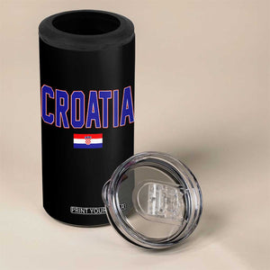 Croatia Flag 4 in 1 Can Cooler Tumbler Vintage Hrvatska Flag Zagreb Croatian Jersey Retro