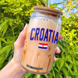 Croatia Flag Glass Can Vintage Hrvatska Flag Zagreb Croatian Jersey Retro