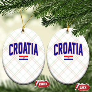 Croatia Flag Ceramic Ornament Vintage Hrvatska Flag Zagreb Croatian Jersey Retro
