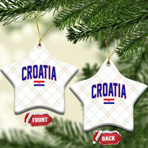 Croatia Flag Ceramic Ornament Vintage Hrvatska Flag Zagreb Croatian Jersey Retro
