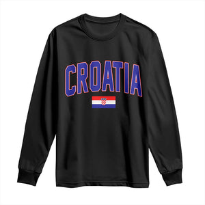 Croatia Flag Long Sleeve Shirt Vintage Hrvatska Flag Zagreb Croatian Jersey Retro