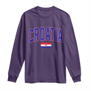 Croatia Flag Long Sleeve Shirt Vintage Hrvatska Flag Zagreb Croatian Jersey Retro