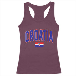 Croatia Flag Racerback Tank Top Vintage Hrvatska Flag Zagreb Croatian Jersey Retro