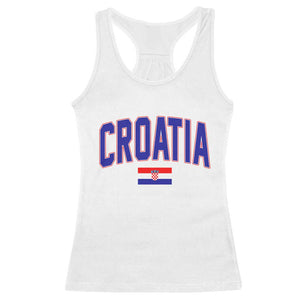 Croatia Flag Racerback Tank Top Vintage Hrvatska Flag Zagreb Croatian Jersey Retro