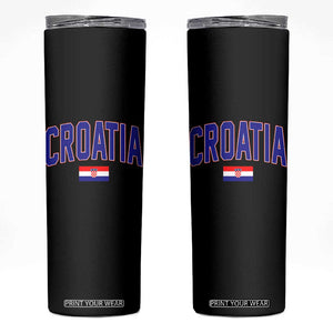 Croatia Flag Skinny Tumbler Vintage Hrvatska Flag Zagreb Croatian Jersey Retro