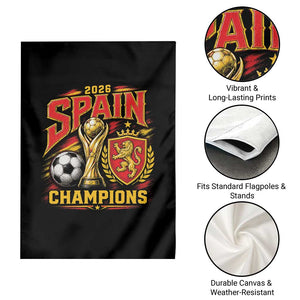 Spain Champions 2026 Garden Flag Spanish Soccer Fan Graphic