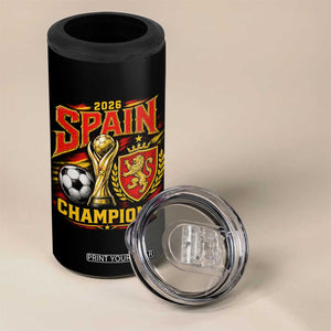 Spain Champions 2026 4 in 1 Can Cooler Tumbler Spanish Soccer Fan Graphic