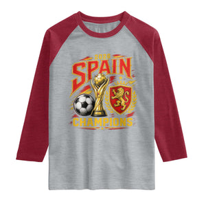 Spain Champions 2026 Raglan Shirt Spanish Soccer Fan Graphic