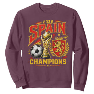 Spain Champions 2026 Sweatshirt Spanish Soccer Fan Graphic