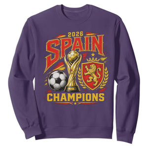 Spain Champions 2026 Sweatshirt Spanish Soccer Fan Graphic