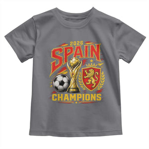 Spain Champions 2026 Toddler T Shirt Spanish Soccer Fan Graphic