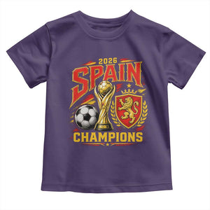 Spain Champions 2026 Toddler T Shirt Spanish Soccer Fan Graphic