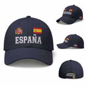 Spain Espana Baseball Cap Vintage Spanish Flag Royal Crest Graphic