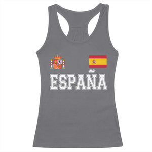 Spain Espana Racerback Tank Top Vintage Spanish Flag Royal Crest Graphic