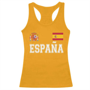Spain Espana Racerback Tank Top Vintage Spanish Flag Royal Crest Graphic