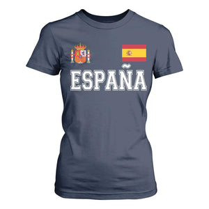 Spain Espana T Shirt For Women Vintage Spanish Flag Royal Crest Graphic