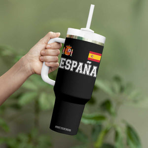 Spain Espana Tumbler With Handle Vintage Spanish Flag Royal Crest Graphic
