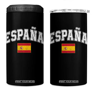 España Vintage Spanish Flag Pride Graphic 4 in 1 Can Cooler Tumbler