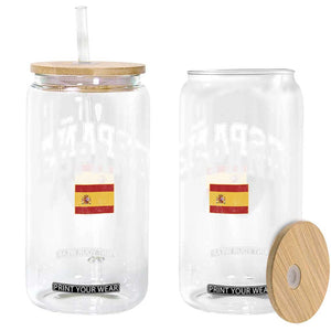 España Vintage Spanish Flag Pride Graphic Glass Can