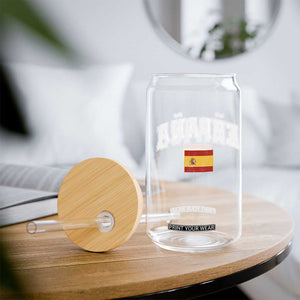 España Vintage Spanish Flag Pride Graphic Glass Can