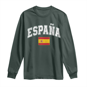 España Vintage Spanish Flag Pride Graphic Long Sleeve Shirt