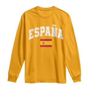 España Vintage Spanish Flag Pride Graphic Long Sleeve Shirt