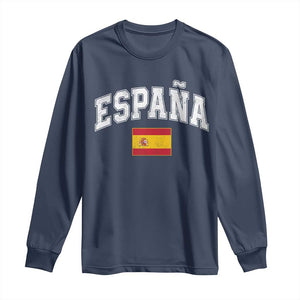 España Vintage Spanish Flag Pride Graphic Long Sleeve Shirt