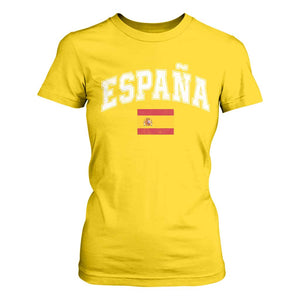 España Vintage Spanish Flag Pride Graphic T Shirt For Women