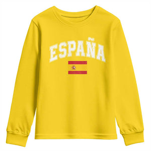 España Vintage Spanish Flag Pride Graphic Youth Sweatshirt