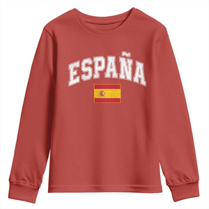 España Vintage Spanish Flag Pride Graphic Youth Sweatshirt