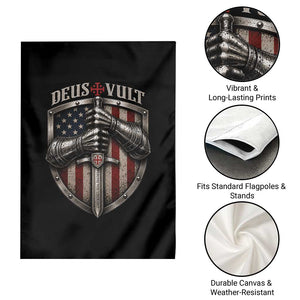 Catholic Knight Templar Crusader Garden Flag Rertro Deus Vult American Flag