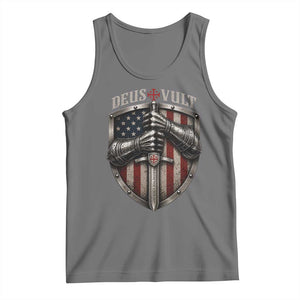 Catholic Knight Templar Crusader Tank Top Rertro Deus Vult American Flag