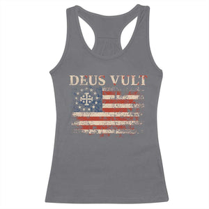 Catholic Knight Templar Crusader Cross Racerback Tank Top Vintage American Flag