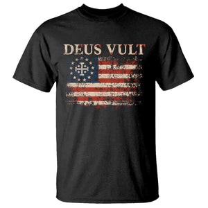 Catholic Knight Templar Crusader Cross T Shirt Vintage American Flag