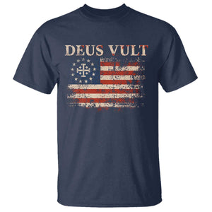 Catholic Knight Templar Crusader Cross T Shirt Vintage American Flag