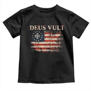 Catholic Knight Templar Crusader Cross Toddler T Shirt Vintage American Flag