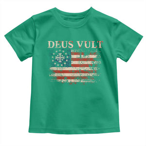 Catholic Knight Templar Crusader Cross Toddler T Shirt Vintage American Flag