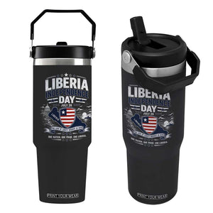 Liberia Independence Day July 26 Patriotic Pride Flip Straw Tumbler