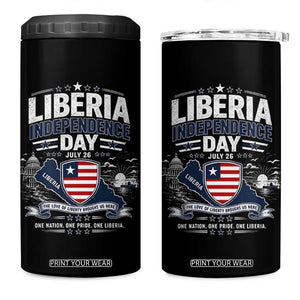 Liberia Independence Day July 26 Patriotic Pride 4 in 1 Can Cooler Tumbler