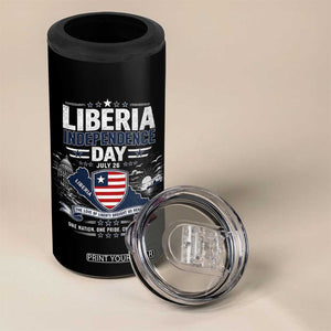 Liberia Independence Day July 26 Patriotic Pride 4 in 1 Can Cooler Tumbler