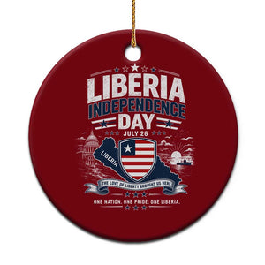 Liberia Independence Day July 26 Patriotic Pride Ceramic Ornament