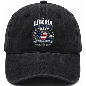Liberia Independence Day July 26 Patriotic Pride Washed Cotton Baseball Cap TS10 Print Your Wear